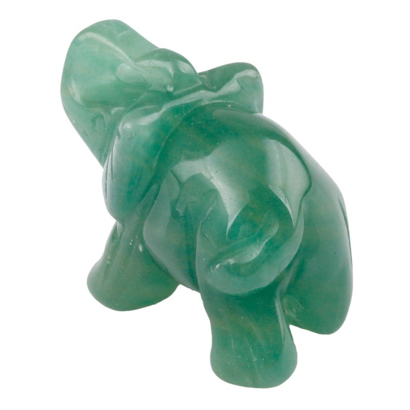 SUNYIK 1.5 Inch Green Aventurine Elephant Figurine, Healing Stone Elephant with Trunk Up Good Luck Desk Decor for Office Home - Image 3